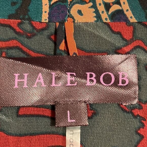 Hale Bob women’s Silk multi color long sleeve dress size L - Picture 8 of 13